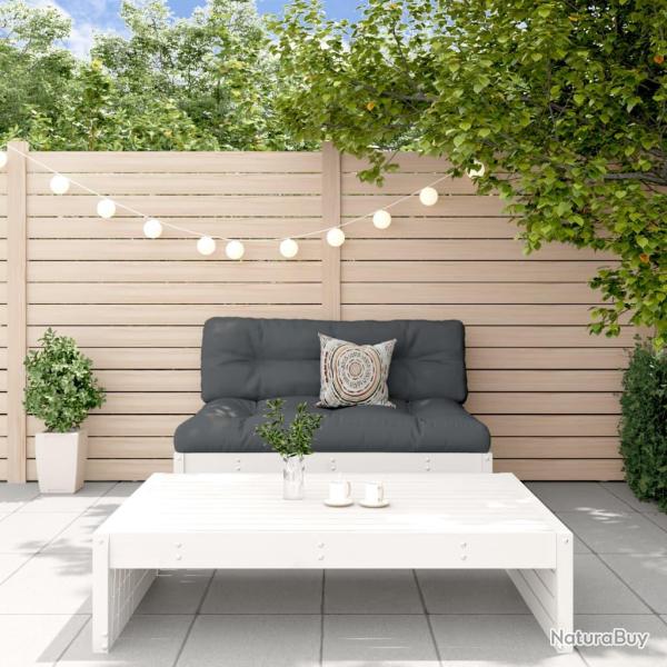 Salon de 2 pcs avec coussins blanc bois massif