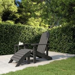 Chaise de Adirondack avec repose-pied PEHD anthracite