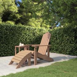 Chaise de Adirondack avec repose-pied PEHD marron