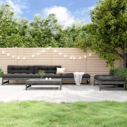 Salon de 5 pcs gris bois massif de pin