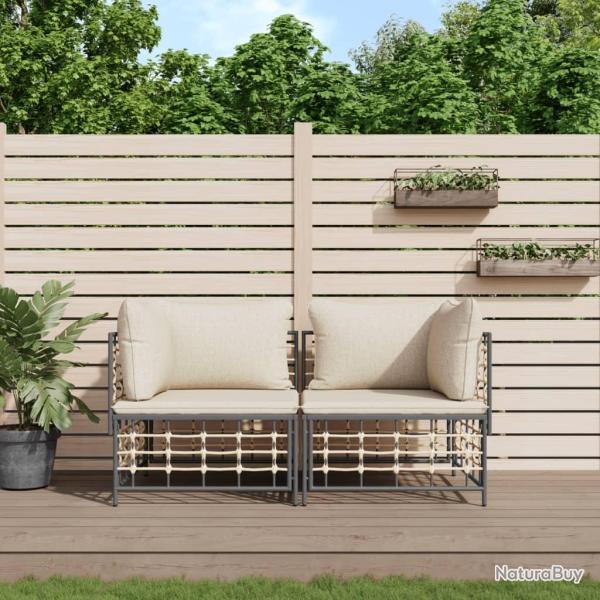 Canap�s d'angle sectionnels avec coussins 2 pcs r�sine tress�e