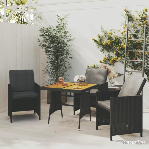 Table de Noir 70x70x72 cm R�sine tress�e et acacia