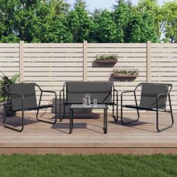 Salon de avec coussins 4 pcs anthracite acier