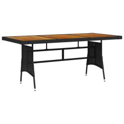 Table de Noir 160x70x72 cm R&eacute;sine tress&eacute;e et acacia