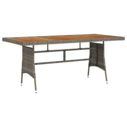 Table de Gris 160x70x72 cm R&eacute;sine tress&eacute;e et acacia