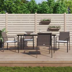 Chaises de et coussins lot de 4 marron 56x59x84 cm rotin