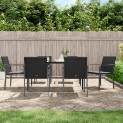 Chaises de avec coussins lot de 6 noir 56x59x84 cm rotin