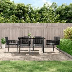 Chaises de et coussins lot de 6 noir 54x60,5x83,5 cm