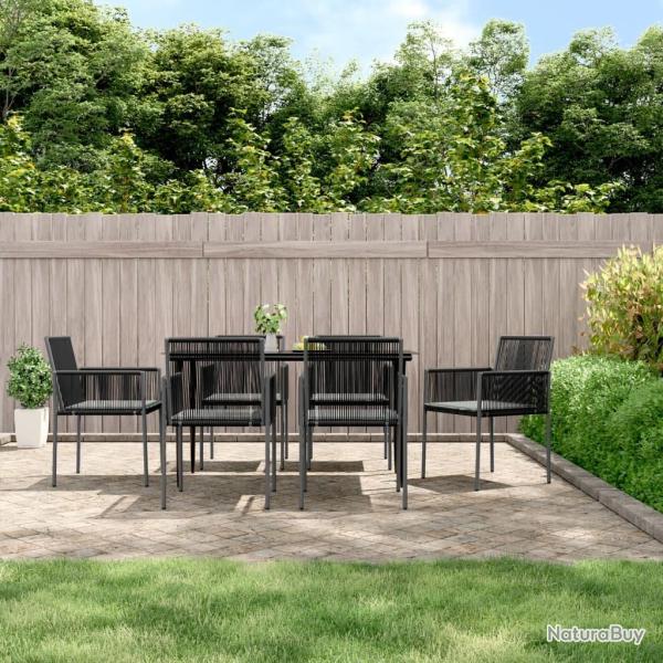 Chaises de et coussins lot de 6 noir 54x60,5x83,5 cm