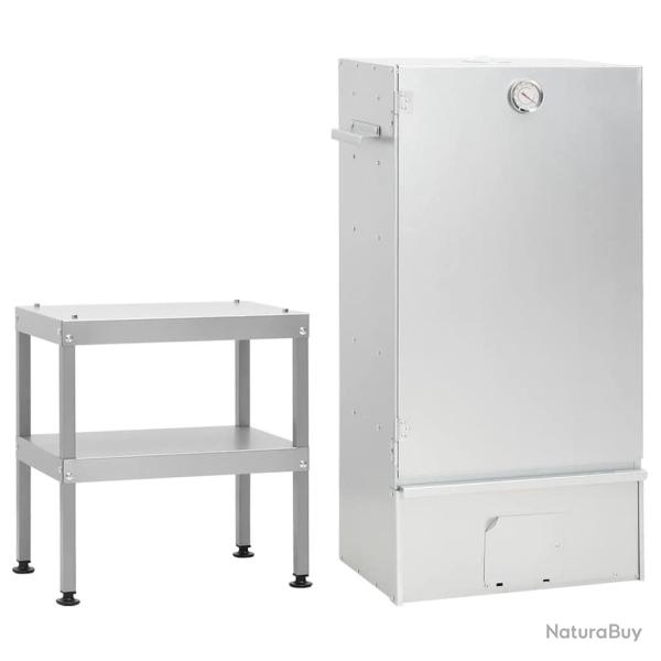 Fumoir � four � barbecue avec table acier galvanis�
