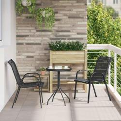 Chaises empilables, 2 pi&egrave;ces, en tissu textil&egrave;ne, noires