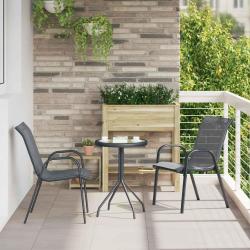 Chaises empilables de lot de 2 Gris Tissu textil&egrave;ne