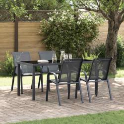 Chaises empilables de lot de 4 Gris Tissu textil&egrave;ne