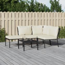 Salon de 5 pcs avec coussins sable acier