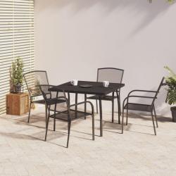 Ensemble &agrave; manger de 5 pcs anthracite acier