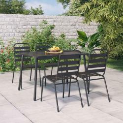 Ensemble &agrave; manger de 5 pcs anthracite acier