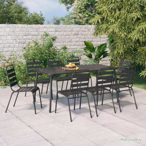 Ensemble � manger de 9 pcs anthracite acier