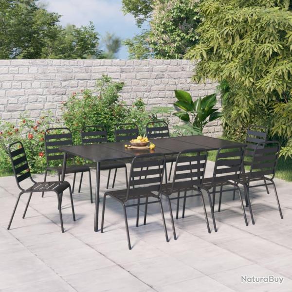 Ensemble � manger de 11 pcs anthracite acier