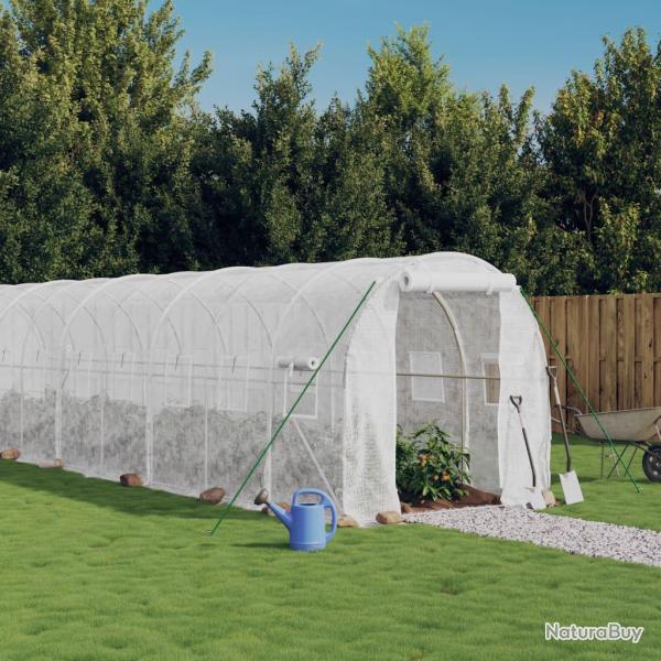 Serre avec cadre en acier blanc 16 m� 8x2x2 m