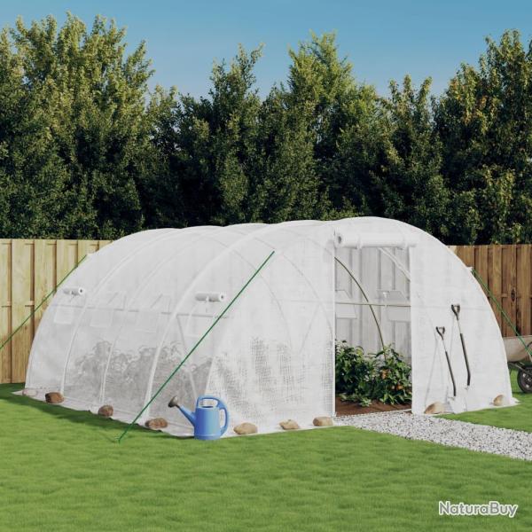 Serre avec cadre en acier Blanc 16 m� 4x4x2 m