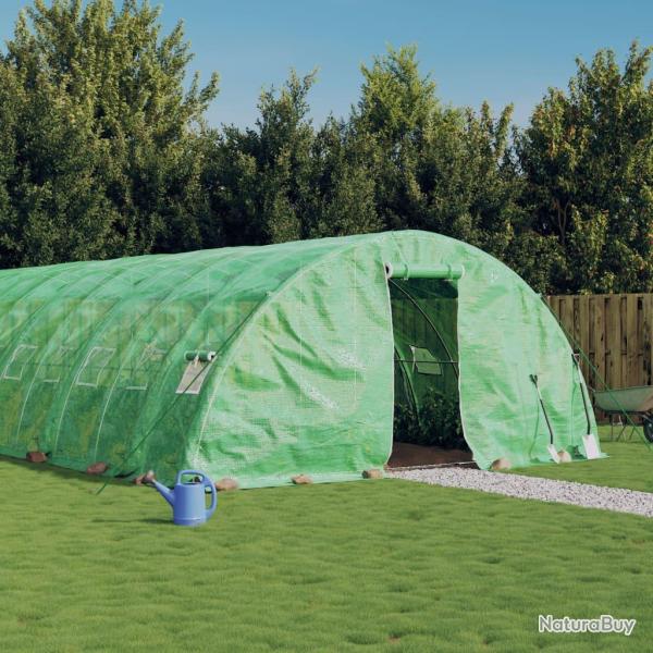 Serre avec cadre en acier vert 30 m� 6x5x2,3 m