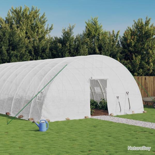 Serre avec cadre en acier blanc 48 m� 8x6x2,85 m