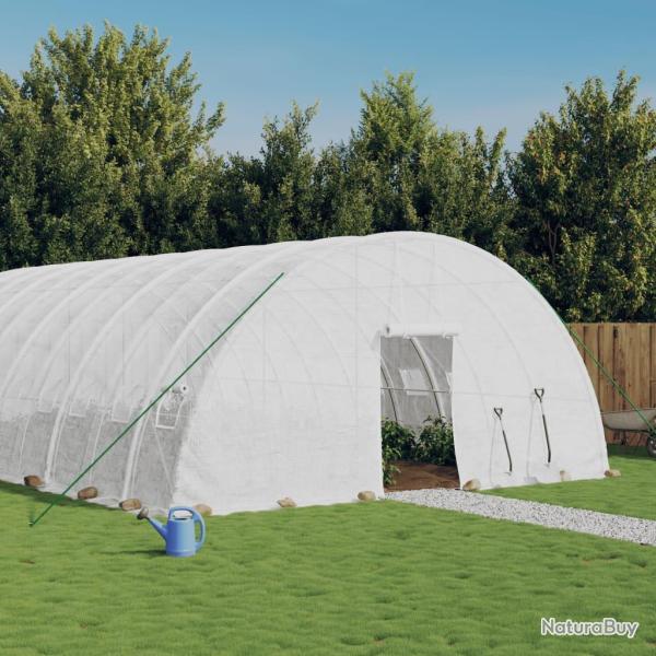 Serre avec cadre en acier blanc 72 m� 12x6x2,85 m