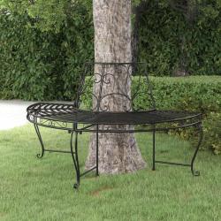 Banc demi-circulaire tour d'arbre &Oslash;160 cm Noir Acier