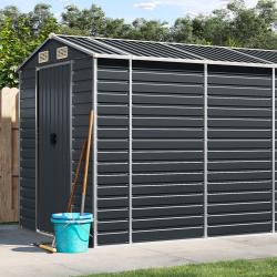 Abri de anthracite 191x640x198 cm acier galvanis&eacute;