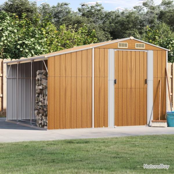 Abri de marron clair 277x279x179 cm M�tal galvanis�