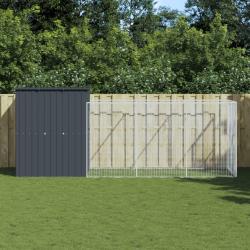 Niche pour chien avec cour anthracite 165x455x181 cm