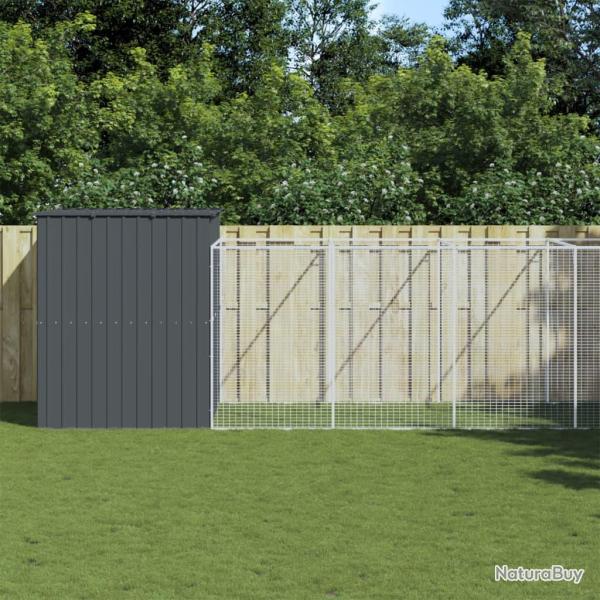 Niche pour chien avec cour anthracite 214x661x181 cm