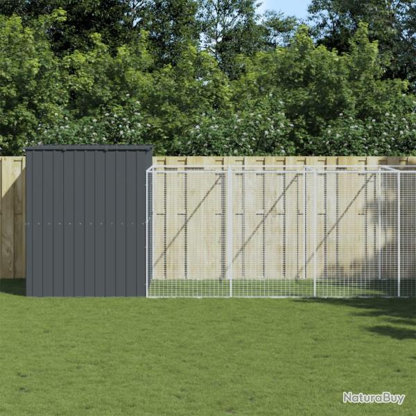 Niche pour chien avec cour anthracite 214x1273x181 cm