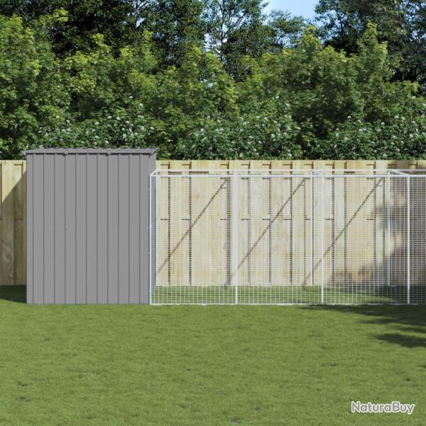 Niche pour chien avec cour gris clair 214x865x181 cm