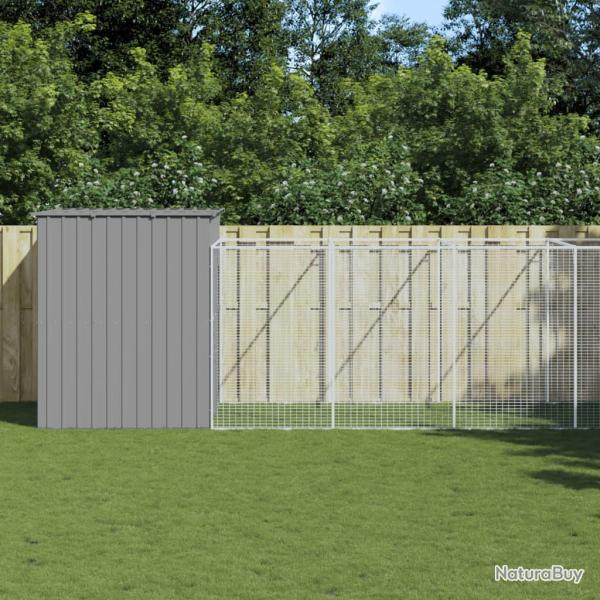 Niche pour chien avec cour gris clair 214x1069x181 cm