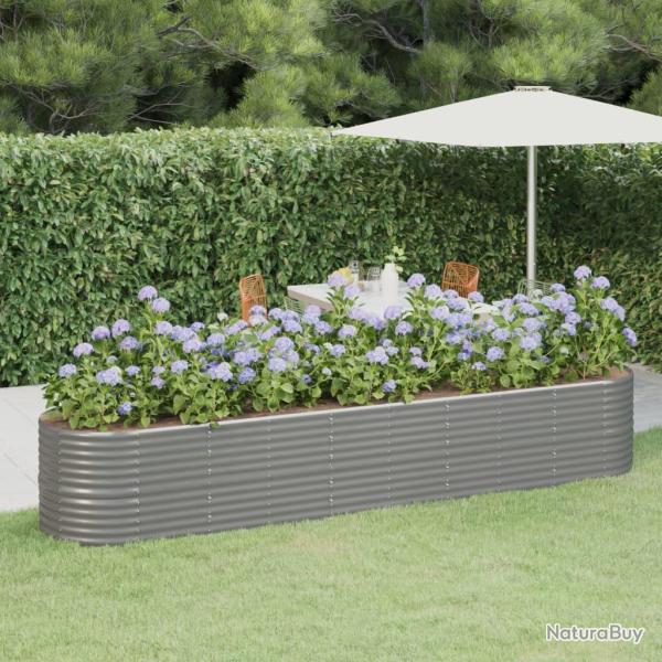 Lit sur�lev� de Acier galvanis� 368x80x68 cm gris