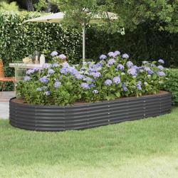 Jardini&egrave;re sur&eacute;lev&eacute;e en acier galvanis&eacute; 296 x 140 x 36 cm Anthracite