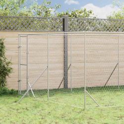 Chenil d'ext&eacute;rieur pour chiens argent&eacute; 4x12x2 m acier galvanis&eacute;