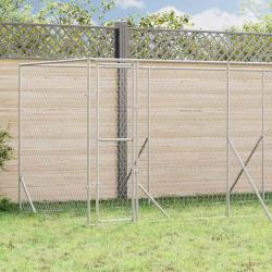 Chenil d'ext&eacute;rieur pour chiens argent&eacute; 6x2x2 m acier galvanis&eacute;