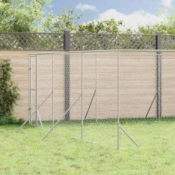 Chenil d'ext&eacute;rieur pour chiens argent&eacute; 6x10x2 m acier galvanis&eacute;