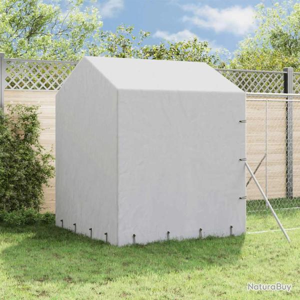 Chenil d'ext�rieur pour chiens avec toit argent� 2x14x2,5 m