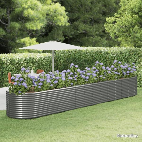 Lit sur�lev� de Gris 554x100x68cm Acier enduit de poudre