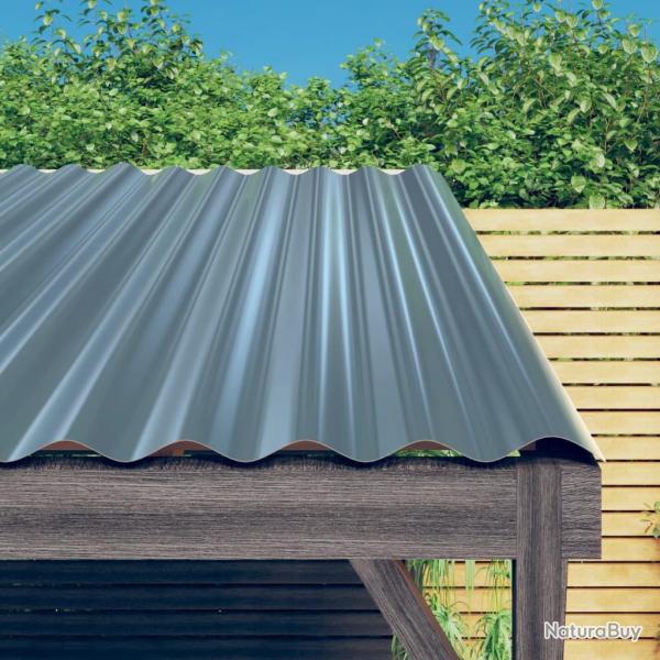 Panneaux de toit 36 pcs Acier galvanis� Gris 60x36 cm