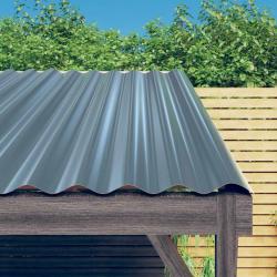 Panneaux de toit 12 pcs Acier galvanis&eacute; Gris 80x36 cm