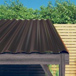 Panneaux de toit 12 pcs Acier galvanis&eacute; Marron 100x36 cm