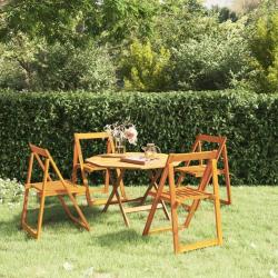 Chaises pliables de lot de 4 Bois d'acacia massif