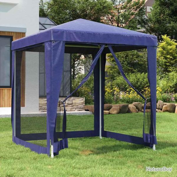 Tente de f�te avec 4 parois lat�rales en maille Bleu 2x2 m PEHD