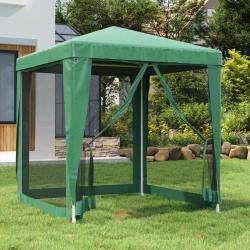 Tente de f&ecirc;te avec 4 parois lat&eacute;rales en maille Vert 2x2 m PEHD