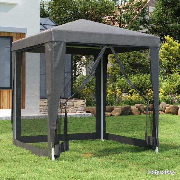 Tente de f�te avec 4 parois lat�rales en maille Anthracite 2x2m