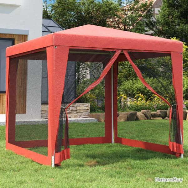 Tente de f�te avec 4 parois lat�rales en maille Rouge 2.5x2.5 m